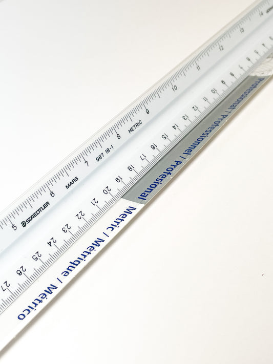 Close Up Staedtler Mars® Professional Triangular Scale (Metric Scale) - Mona Lisa Artists' Materials Calgary Alberta