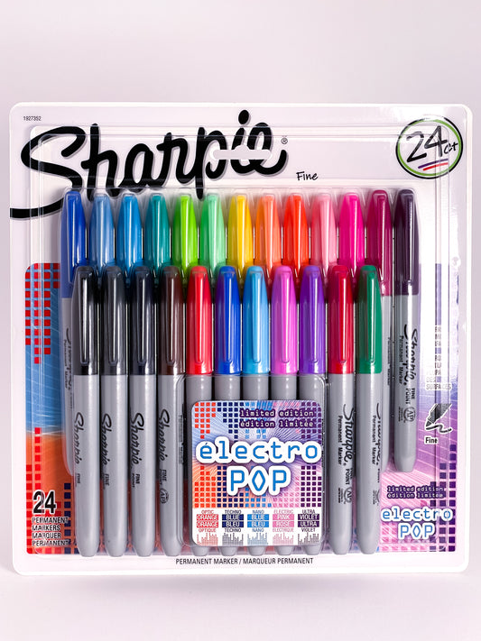 Sharpie® Electro Pop Fine Tip Markers 24pc Set - Mona Lisa Artists' Materials Calgary Alberta