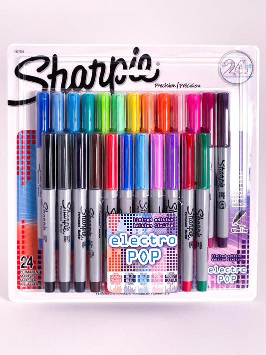 Sharpie® Electro Pop Ultra Fine Tip Marker 24pc Set - Mona Lisa Artists' Materials Calgary Alberta