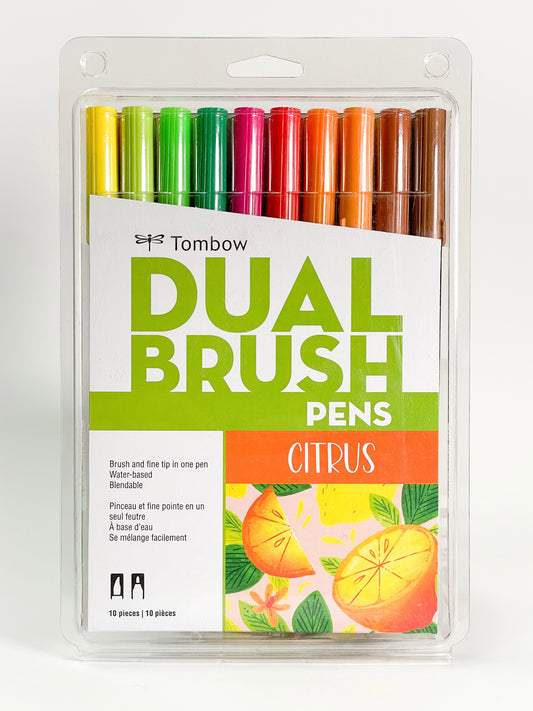 Tombow Dual Brush Pens "Citrus" Set (10 Colours) - Mona Lisa Artists' Materials Calgary Alberta