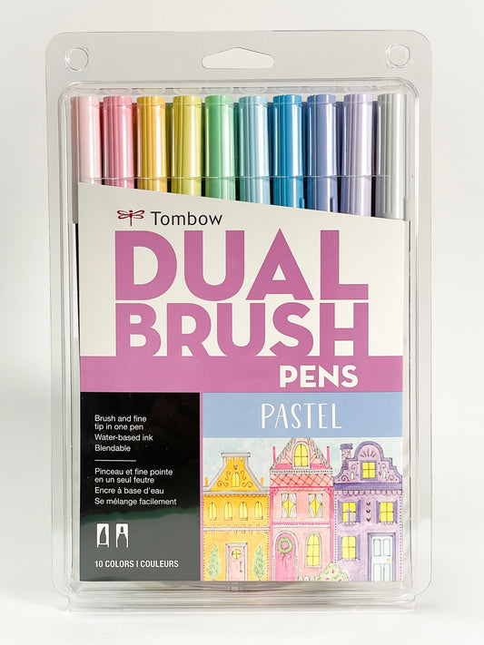 Tombow Dual Brush Pens "Pastel" Set (10 colours) - Mona Lisa Artists' Materials Calgary Alberta